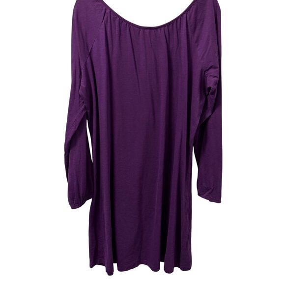 Take Two Clothing Co. Purple Boho Tunic Dress Long Sleeve With Embroidery Sz 18 - Picture 8 of 11